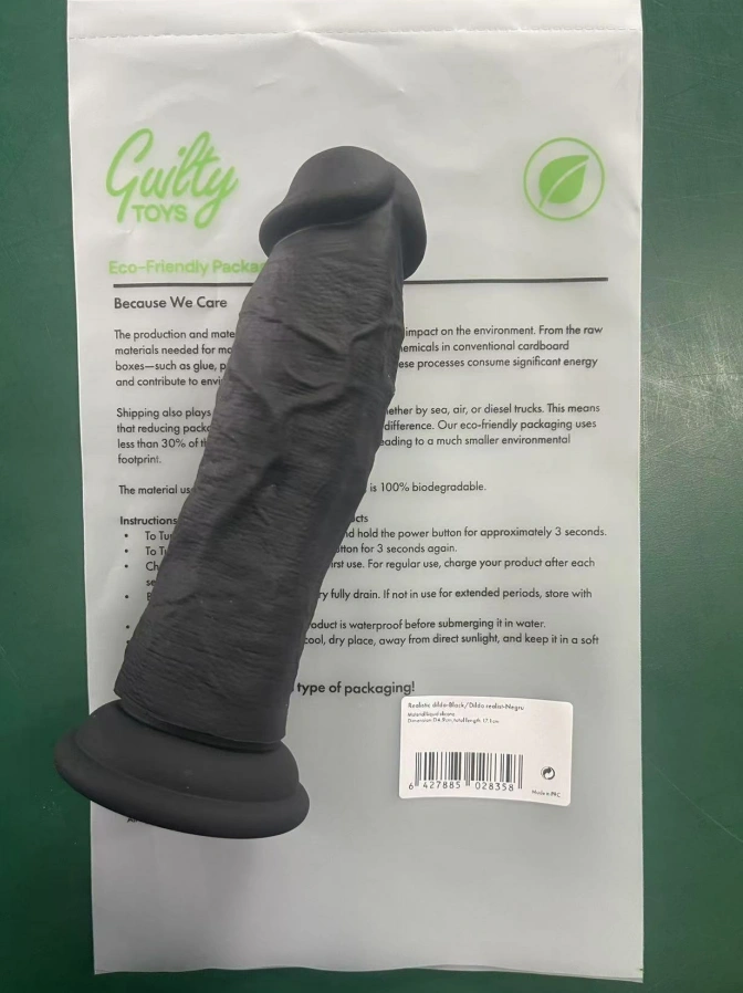 Dildo Realist Louis cu Ventuza, Silicon Lichid, Negru, 17.1 cm, Guilty Toys, #9, Erotic24.ro