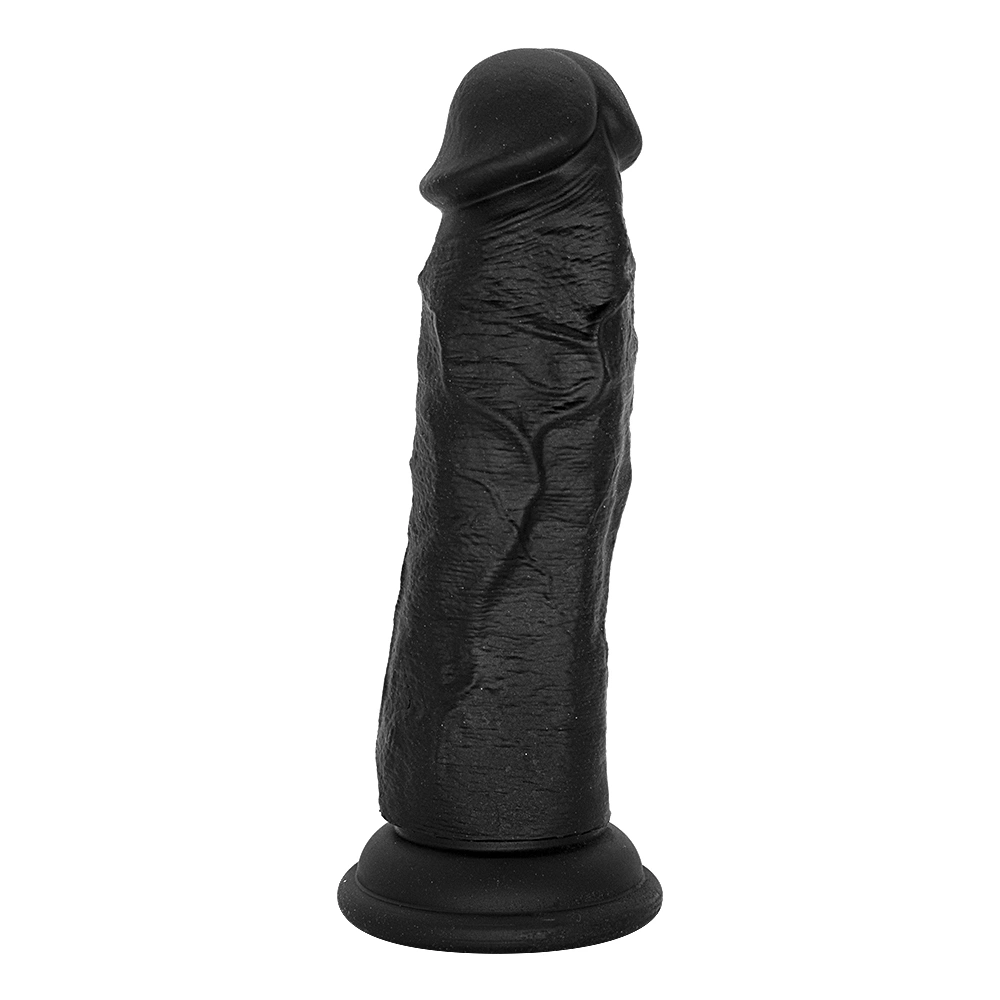 Dildo Realist Louis cu Ventuza, Silicon Lichid, Negru, 17.1 cm, Guilty Toys, #5, Erotic24.ro