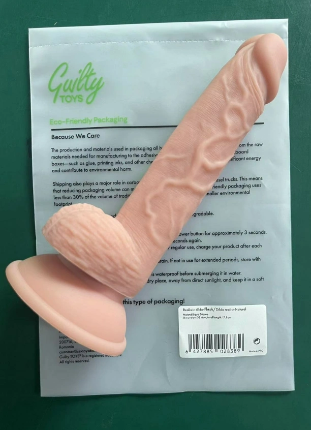 Dildo Realist Martin cu Ventuza, Silicon Lichid, Natural, 17.1 cm, Guilty Toys, #9, Erotic24.ro