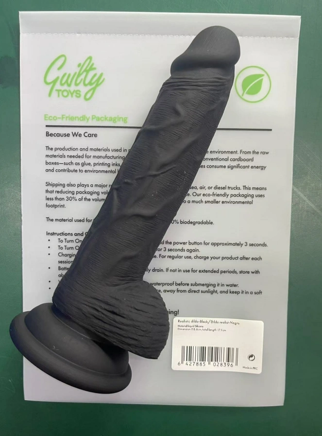 Dildo Realist Martin cu Ventuza, Silicon Lichid, Negru, 17.1 cm, Guilty Toys, #8, Erotic24.ro