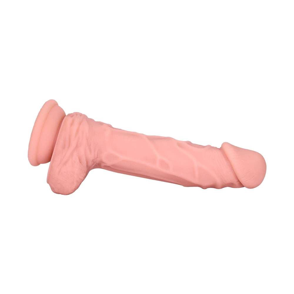 Dildo Realist Jacob cu Ventuza, Silicon Lichid, Natural, 20.4 cm, Guilty Toys, #6, Erotic24.ro