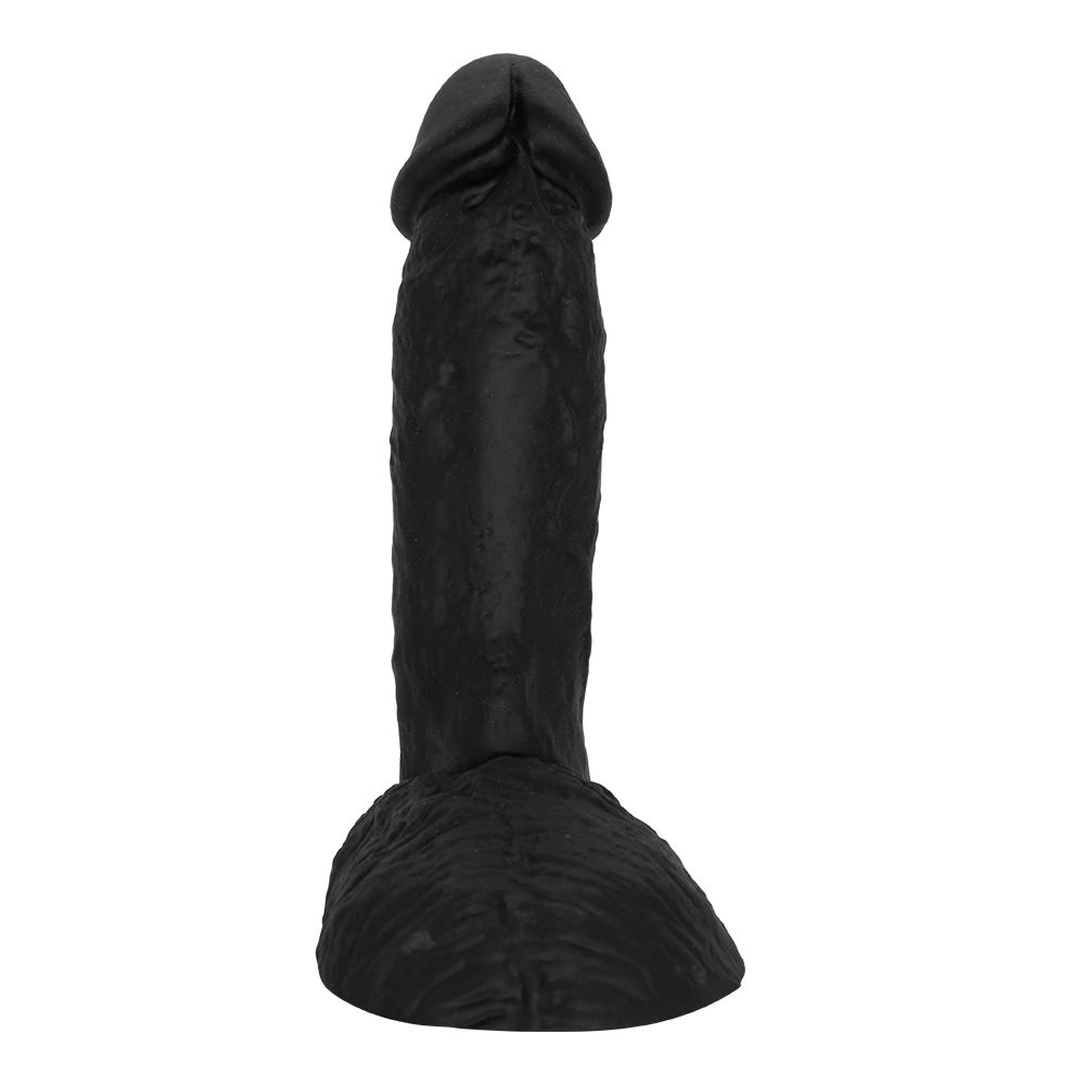 Dildo Realist Dario cu Ventuza, Silicon Lichid, Negru, 17.2 cm, Guilty Toys, #3, Erotic24.ro