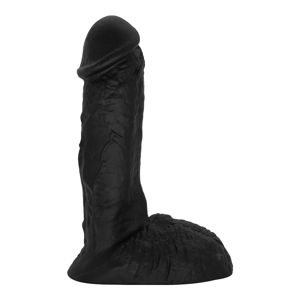 Dildo Realist Dario cu Ventuza, Silicon Lichid, Negru, 17.2 cm, Guilty Toys, #7, Erotic24.ro