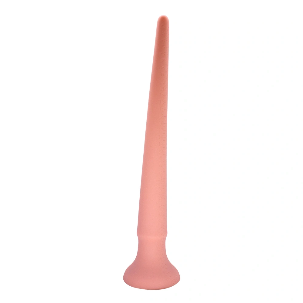 Dildo Anal Long Spear cu Ventuza, Silicon Lichid, Natural, 39 cm, Nr. 3, Erotic24.ro