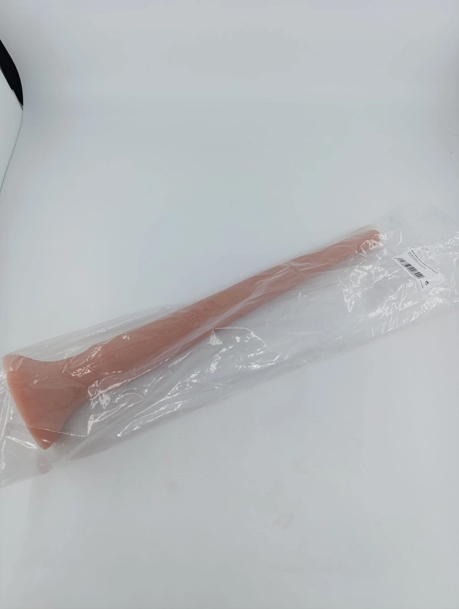 Dildo Anal Long Spear cu Ventuza, Silicon Lichid, Natural, 39 cm, Nr. 6, Erotic24.ro