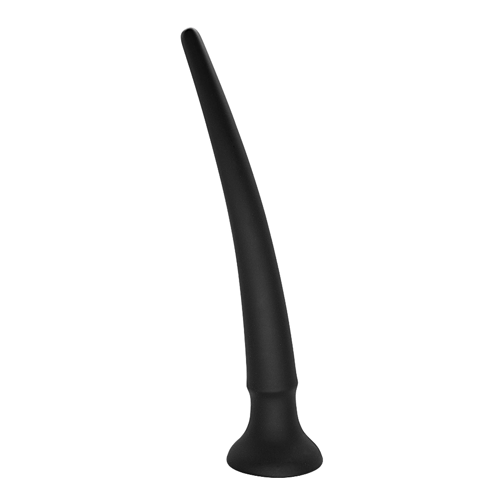 Dildo Anal Long Spear cu Ventuza, Silicon Lichid, Negru, 39 cm, Nr. 5, Erotic24.ro