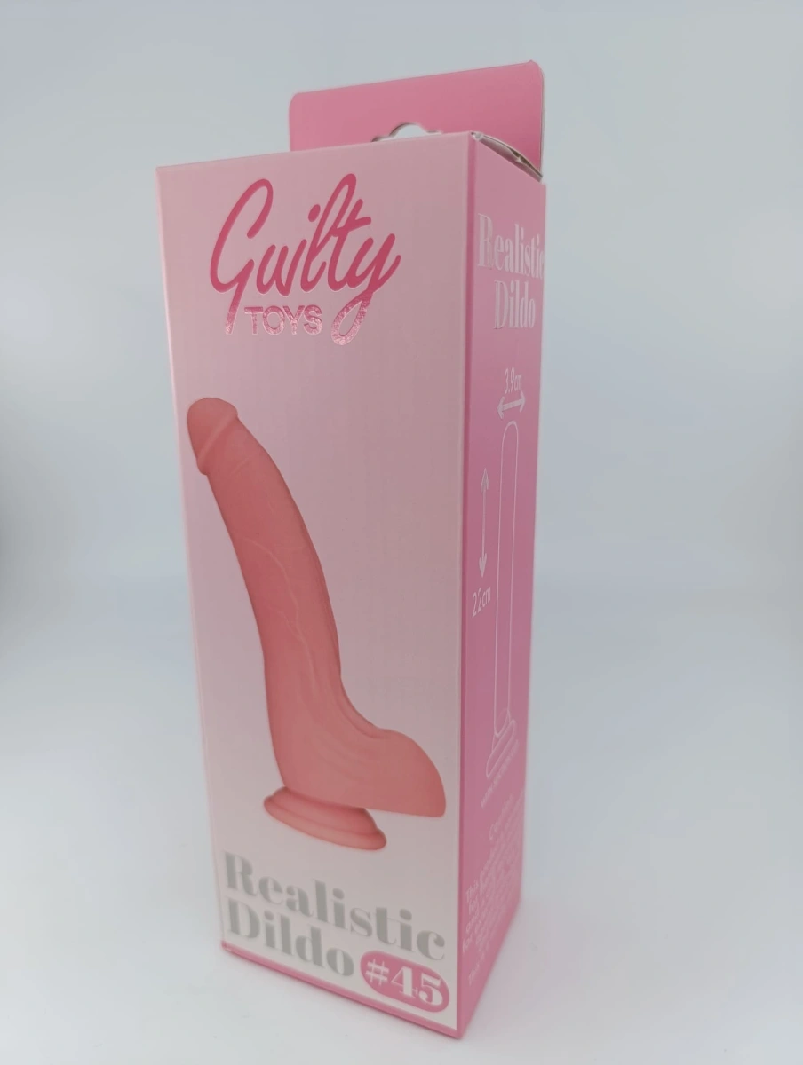 Dildo Realist No. 45, PVC Premium, Natural, 22 cm, Guilty Toys, #8, Erotic24.ro