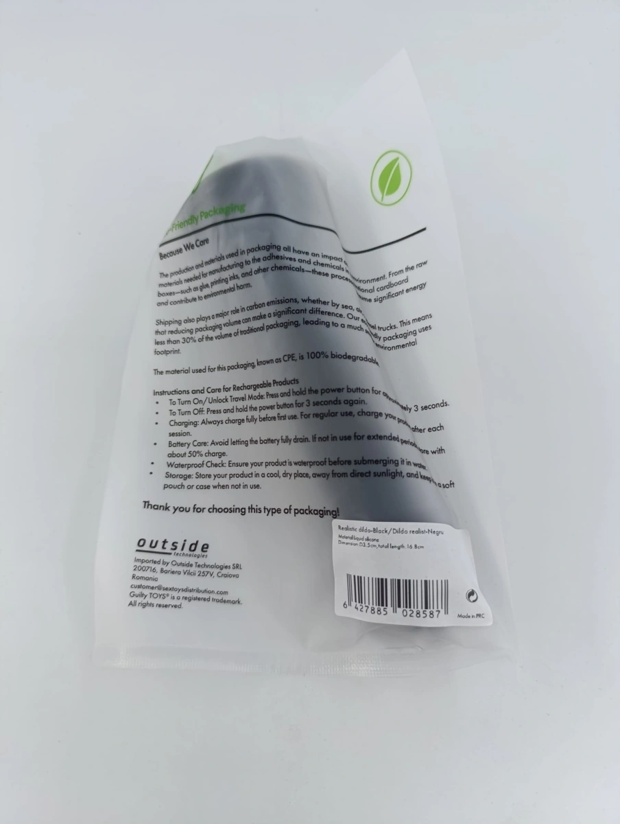 Dildo Realist Leon cu Ventuza, Silicon Lichid, Negru, 16.8 cm, Guilty Toys, #7, Erotic24.ro