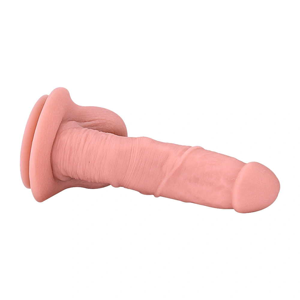 Dildo Realist Riley cu Ventuza, Silicon Lichid, Natural, 16.4 cm, Guilty Toys, #8, Erotic24.ro