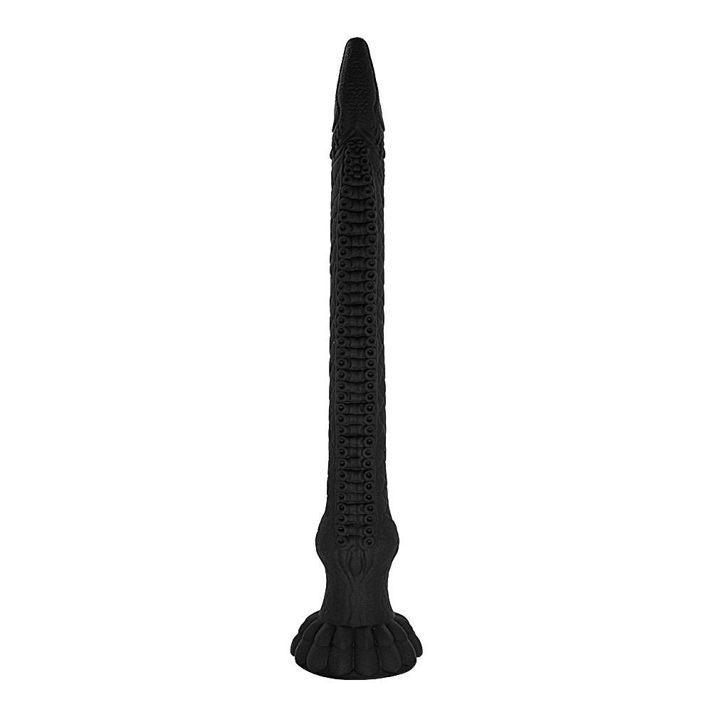 Dildo Anal Snake Venom cu Ventuza, Silicon Lichid, Negru, 42 cm, #4, Erotic24.ro