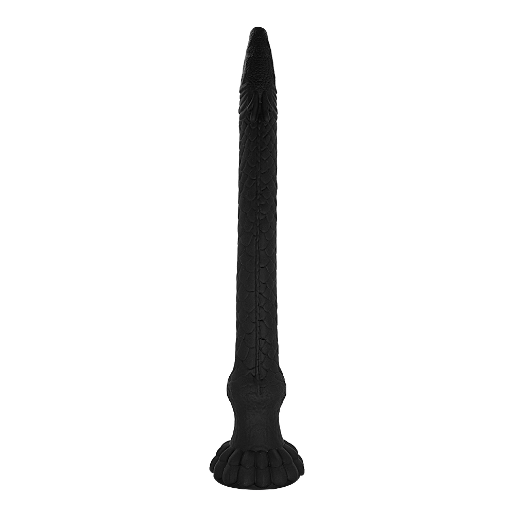 Dildo Anal Snake Venom cu Ventuza, Silicon Lichid, Negru, 42 cm, #6, Erotic24.ro