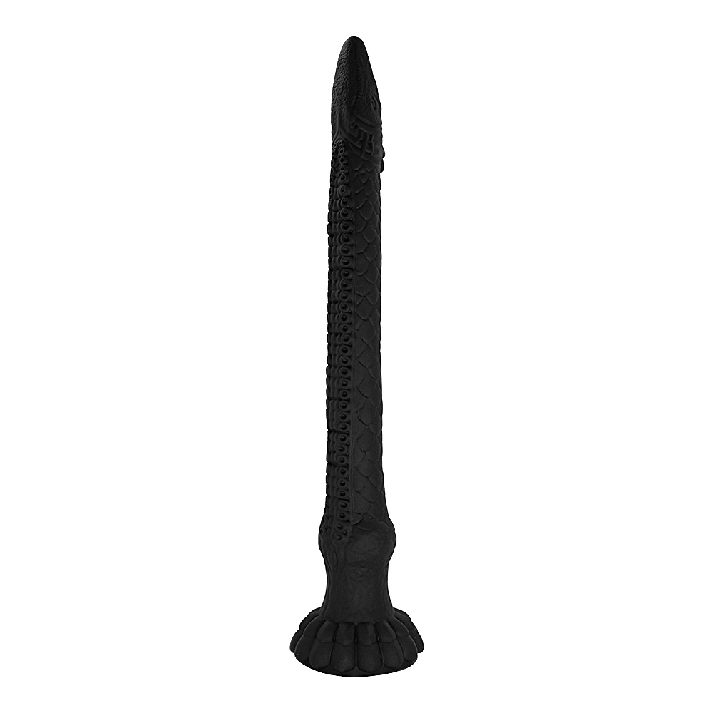 Dildo Anal Snake Venom cu Ventuza, Silicon Lichid, Negru, 42 cm, #3, Erotic24.ro