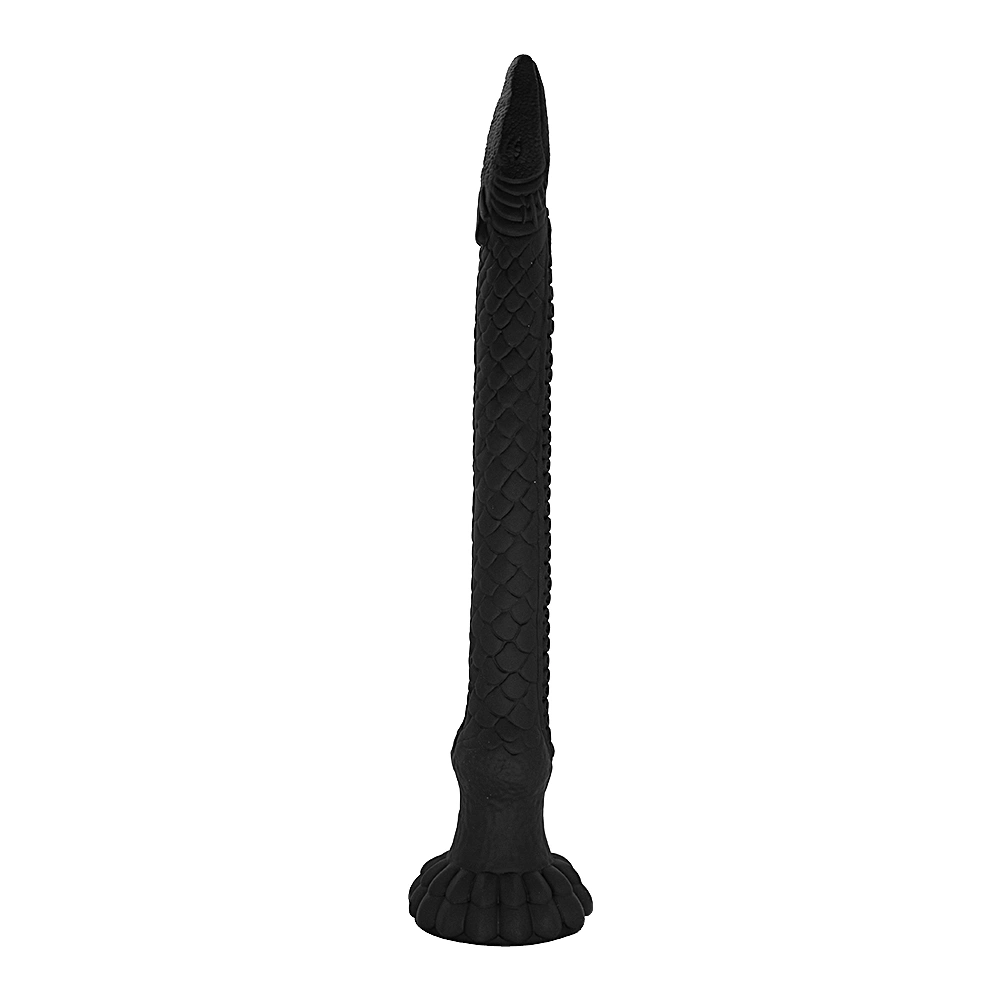 Dildo Anal Snake Venom cu Ventuza, Silicon Lichid, Negru, 42 cm, #5, Erotic24.ro