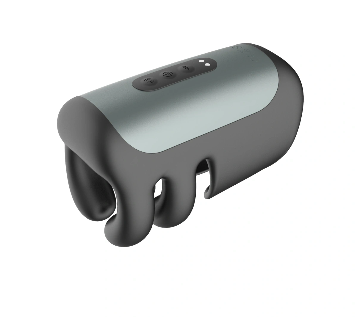 Masturbator Barbati Power, Functie de Vibratii, Pulsare, Strangere, Silicon, USB, Negru, 14 cm, #1, Erotic24.ro