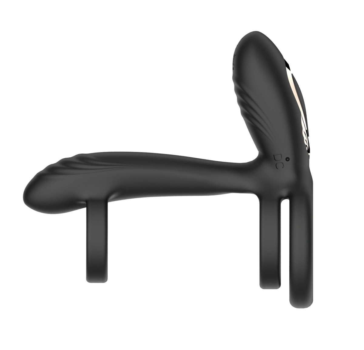 Inel de Penis cu Vibratii si Miscari Rotative, Remote Control, Silicon, USB, Negru, Guilty Toys, #10, Erotic24.ro