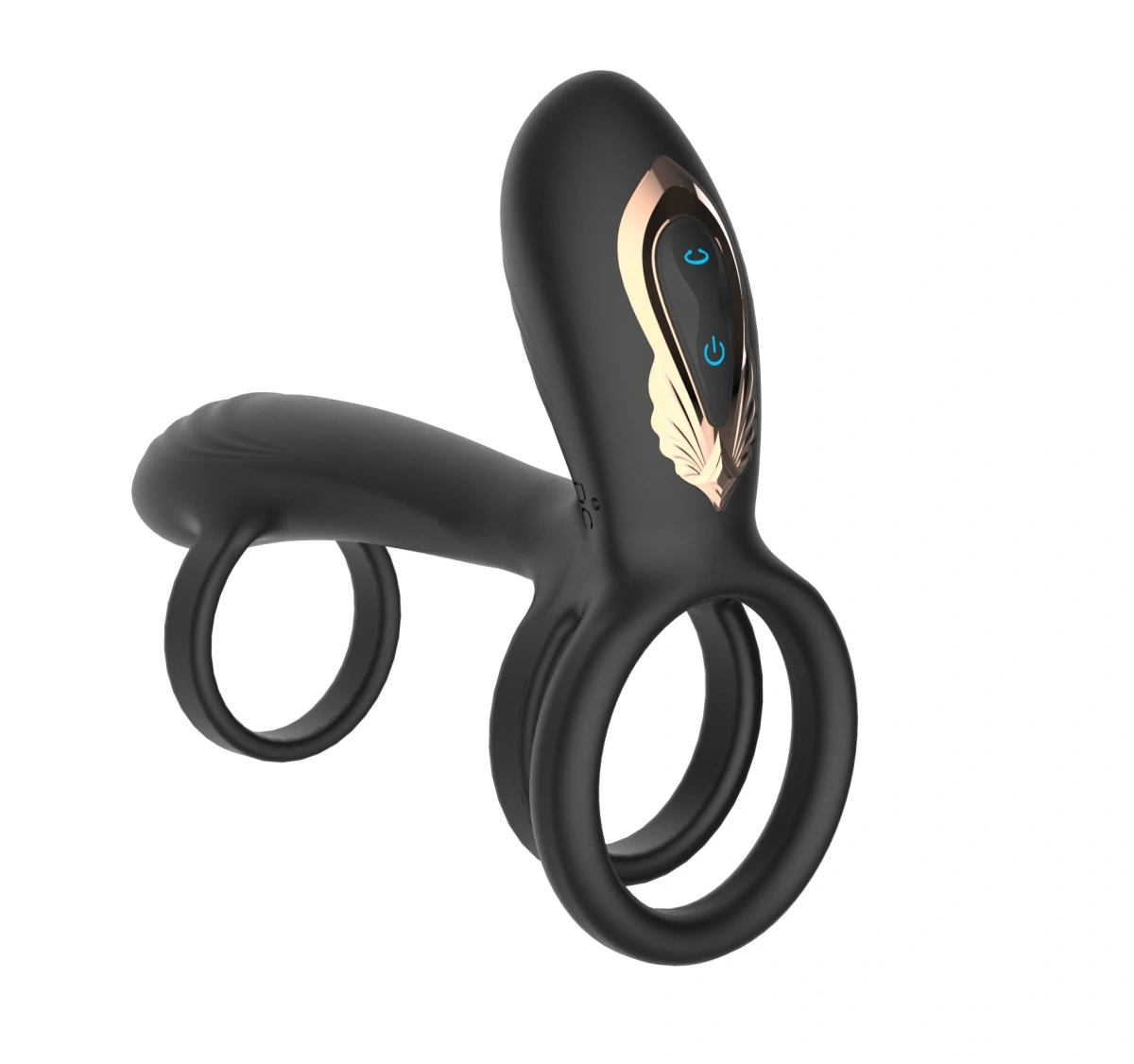 Inel de Penis cu Vibratii si Miscari Rotative, Remote Control, Silicon, USB, Negru, Guilty Toys, #7, Erotic24.ro