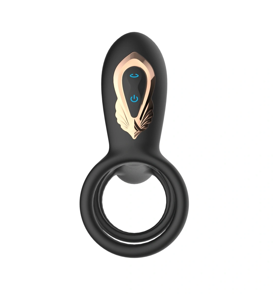 Inel de Penis cu Vibratii si Miscari Rotative, Remote Control, Silicon, USB, Negru, Guilty Toys, #8, Erotic24.ro