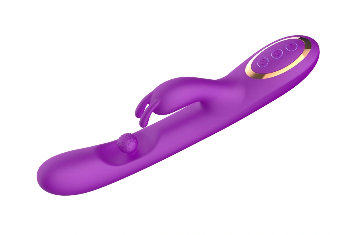 Vibrator Swinging Rabbit, 7 Moduri Vibratii, 10 Moduri Stimulare Punctul G, Silicon, USB, Mov, 24 cm, Passion Labs, #8, Erotic24.ro