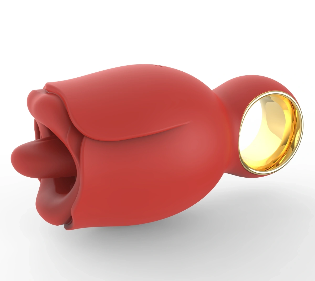 Vibrator Tempting Lips, Vibrating, Licking, Silicon, USB, Rosu, 11.2 cm, Guilty Toys, Nr. 4, Erotic24.ro