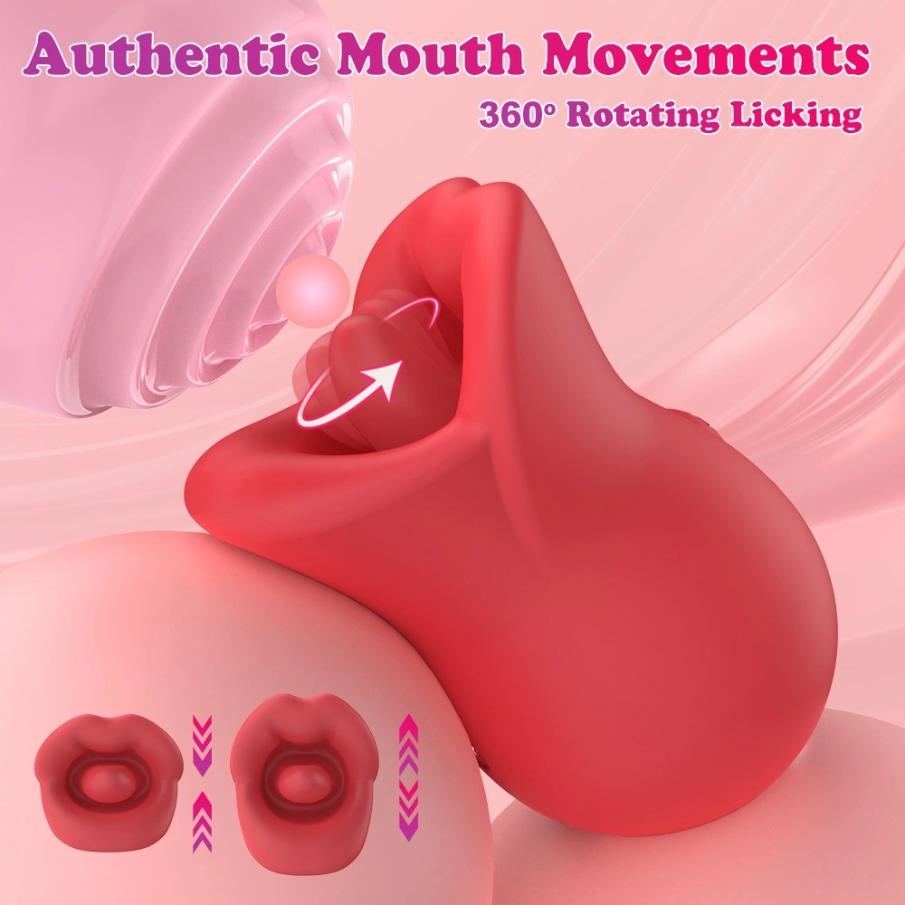 Vibrator Seductive Lips 3 in 1, Vibrating, Licking, Biting, Silicon, USB Magnetic, Rosu, 9 cm, Guilty Toys, #8, Erotic24.ro