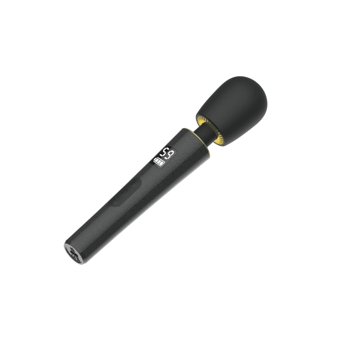 Vibrator Masaj Black Magic Wand, Display LCD, 9 Moduri Vibratii, 5 Viteze, Silicon, USB, Negru, 26 cm, Mokko Toys, #4, Erotic24.ro