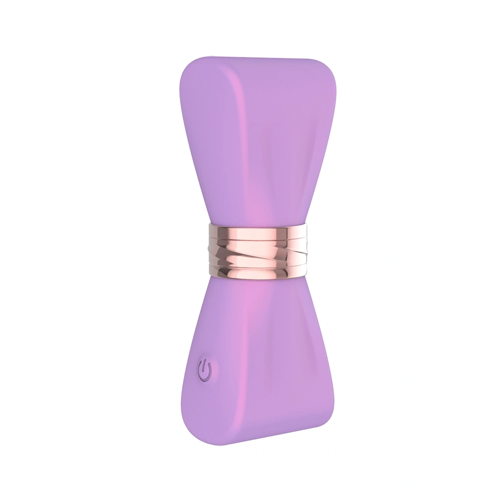 Mini Vibrator Lilac Bow cu 3 Accesorii Interschimbabile, 10 Moduri Vibratii, Silicon, ABS, USB, Lila, 8.8 cm, Guilty Toys, #3, Erotic24.ro