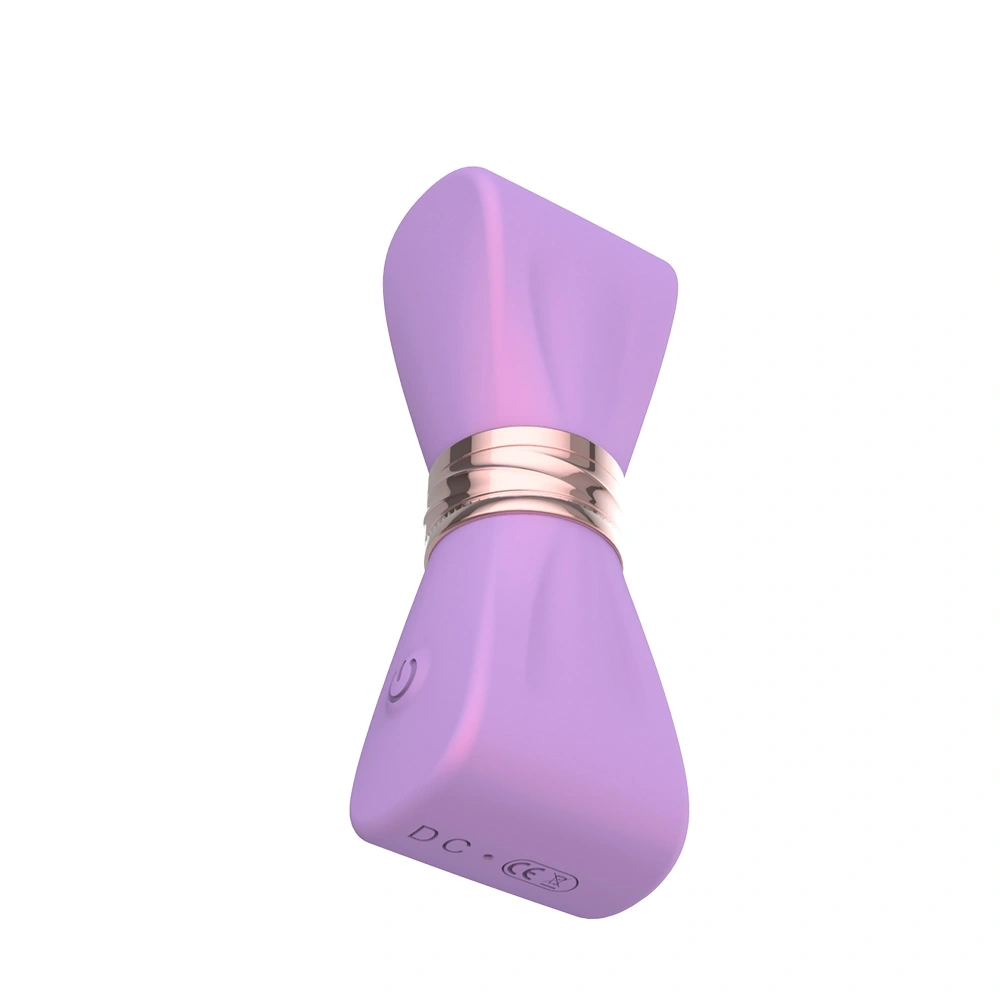 Mini Vibrator Lilac Bow cu 3 Accesorii Interschimbabile, 10 Moduri Vibratii, Silicon, ABS, USB, Lila, 8.8 cm, Guilty Toys, #4, Erotic24.ro