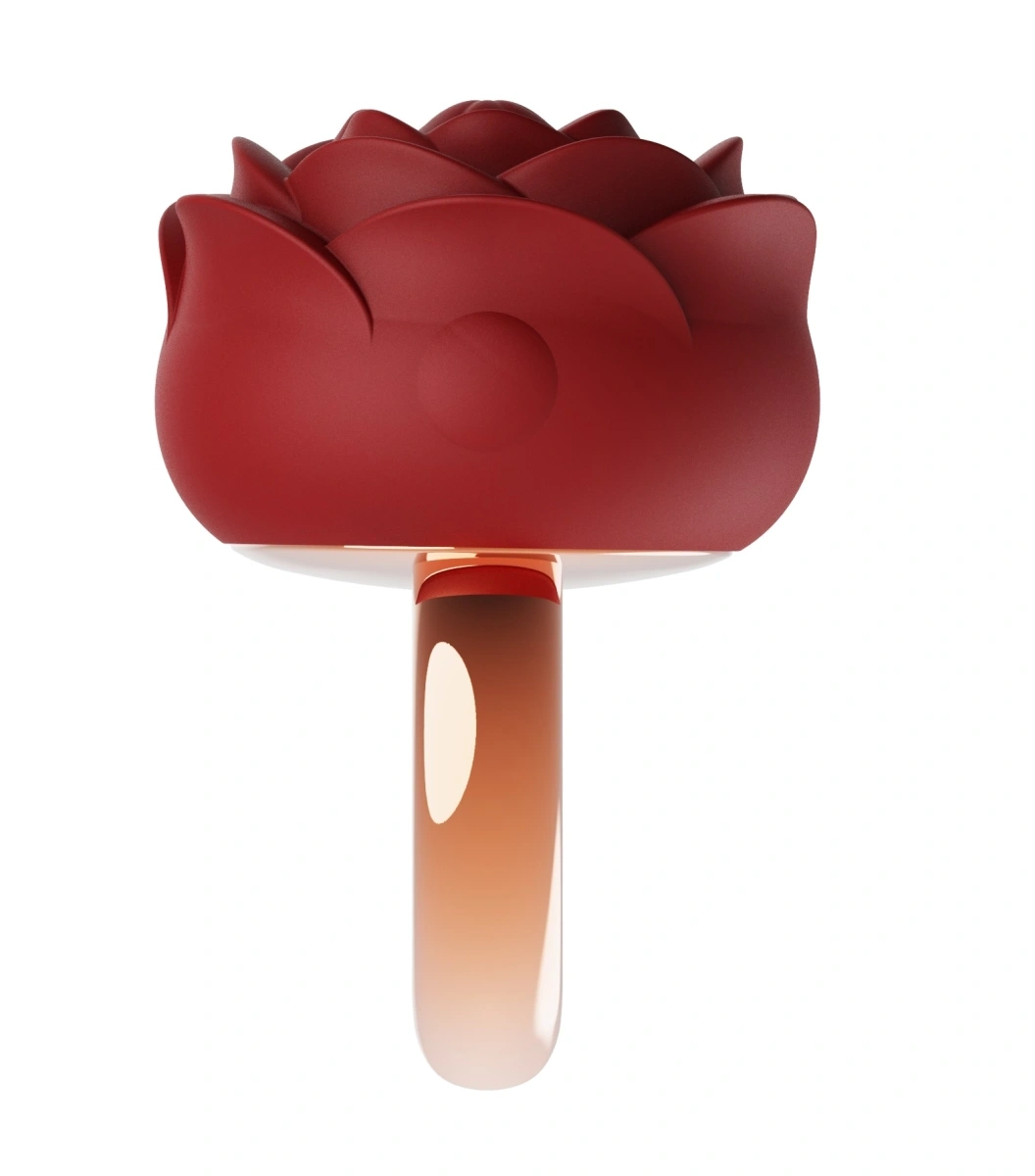 Mini Vibrator Rose Ring, 9 Moduri Vibratii, Silicon, USB Magnetic, Rosu, Guilty Toys, #2, Erotic24.ro