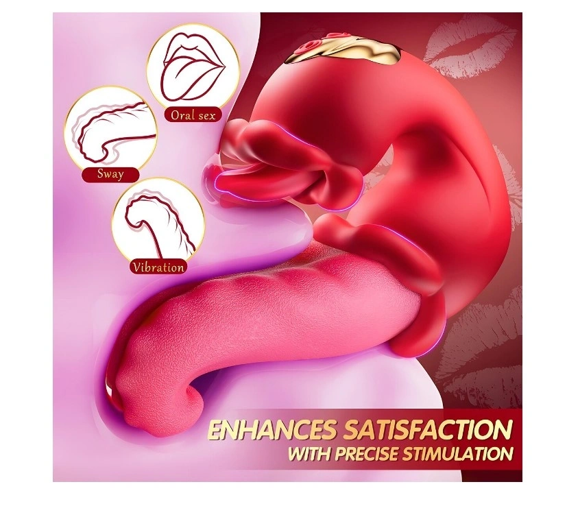 Stimulator Sexy Lips, 10 Moduri Vibratii, 10 Moduri Vibratii, 10 Moduri Rotatii, Silicon, USB Magentic, Rosu, 14.5 cm, Passion Labs, #5, Erotic24.ro