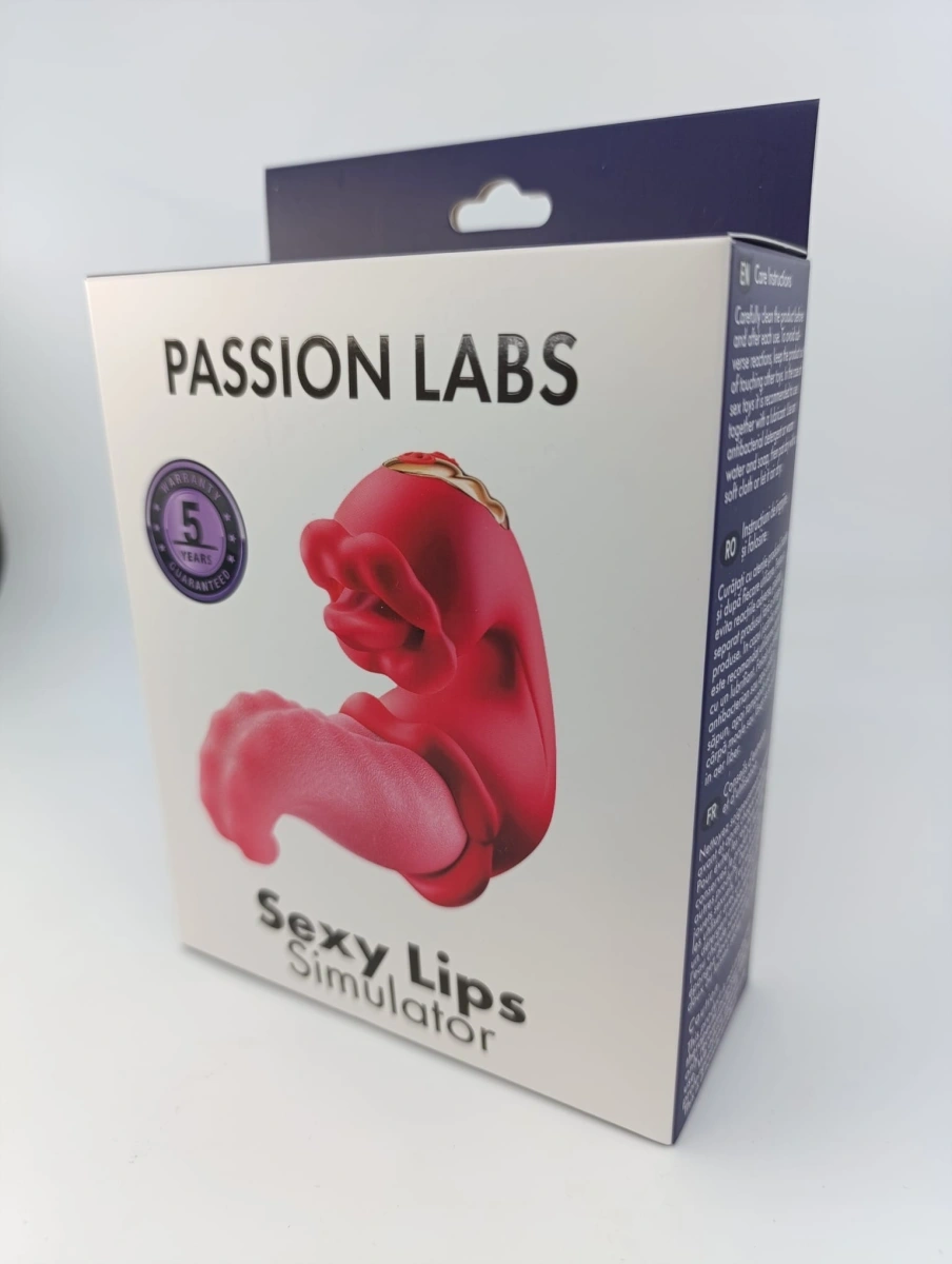 Stimulator Sexy Lips, 10 Moduri Vibratii, 10 Moduri Vibratii, 10 Moduri Rotatii, Silicon, USB Magentic, Rosu, 14.5 cm, Passion Labs, #7, Erotic24.ro
