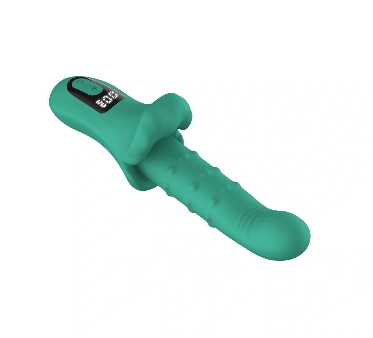 Vibrator G-Spot, Display LCD, 27 Moduri Stimulatoare, Silicon, USB Magnetic, Verde, 23.5 cm, Passion Labs, #4, Erotic24.ro