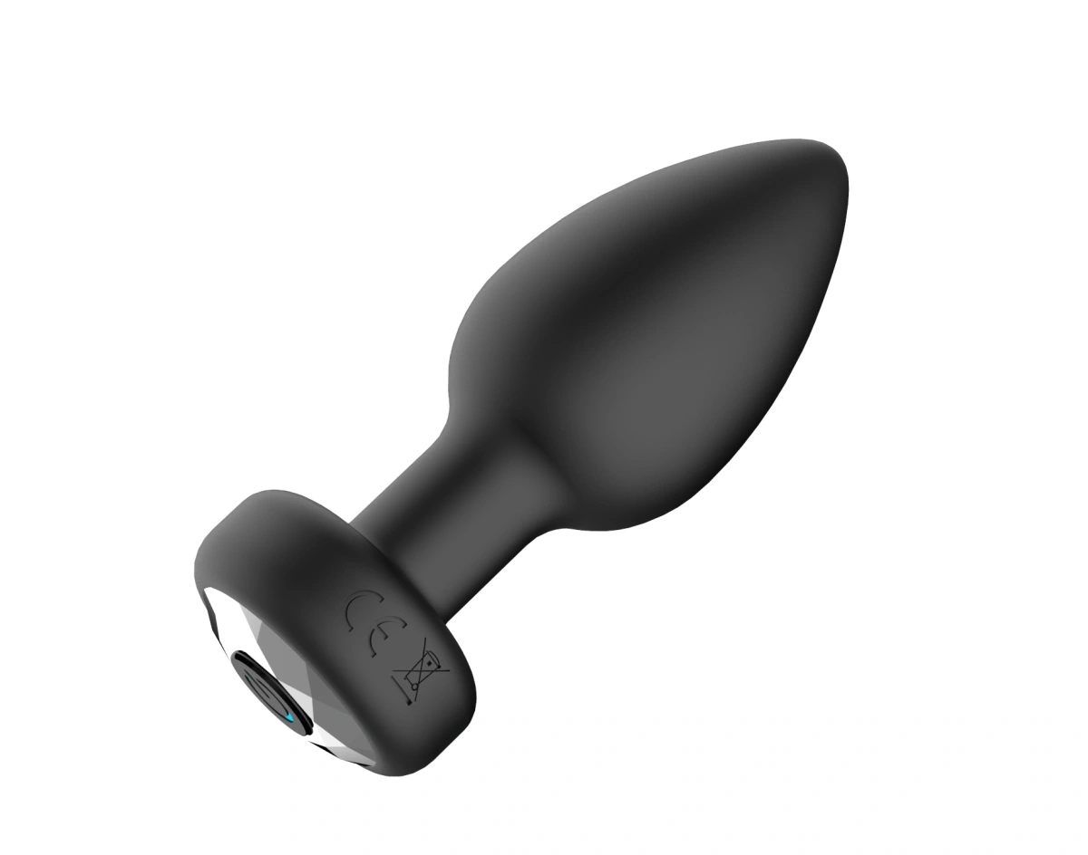 Dop Anal Vibrator cu Telecomanda Wireless, Silicon, USB, Negru, 9 cm, Passion Labs, #2, Erotic24.ro