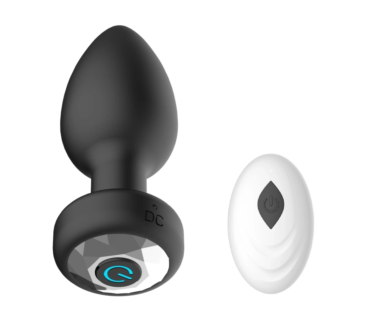 Dop Anal Vibrator cu Telecomanda Wireless, Silicon, USB, Negru, 9 cm, Passion Labs