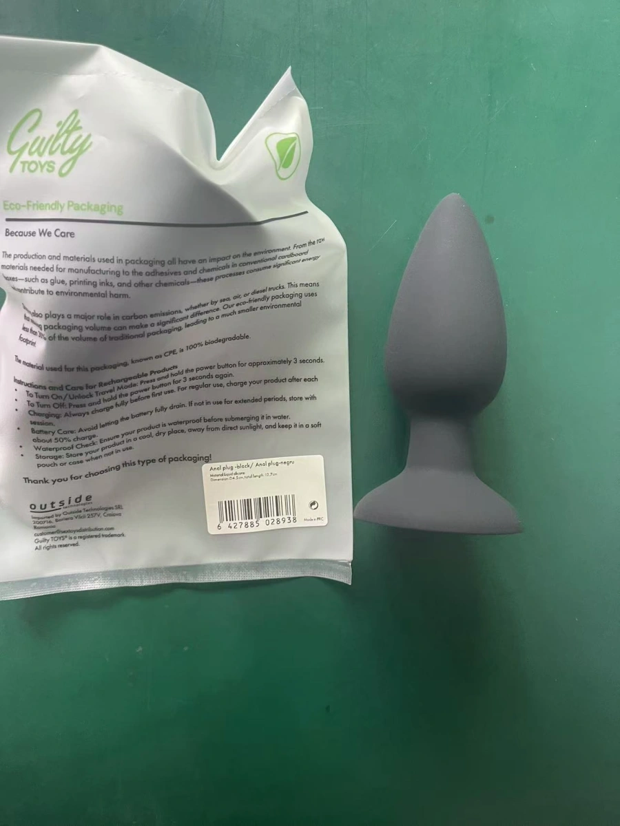 Dop Anal Large cu Ventuza, Silicon Lichid, Negru, 12.7 cm, Guilty Toys, #6, Erotic24.ro