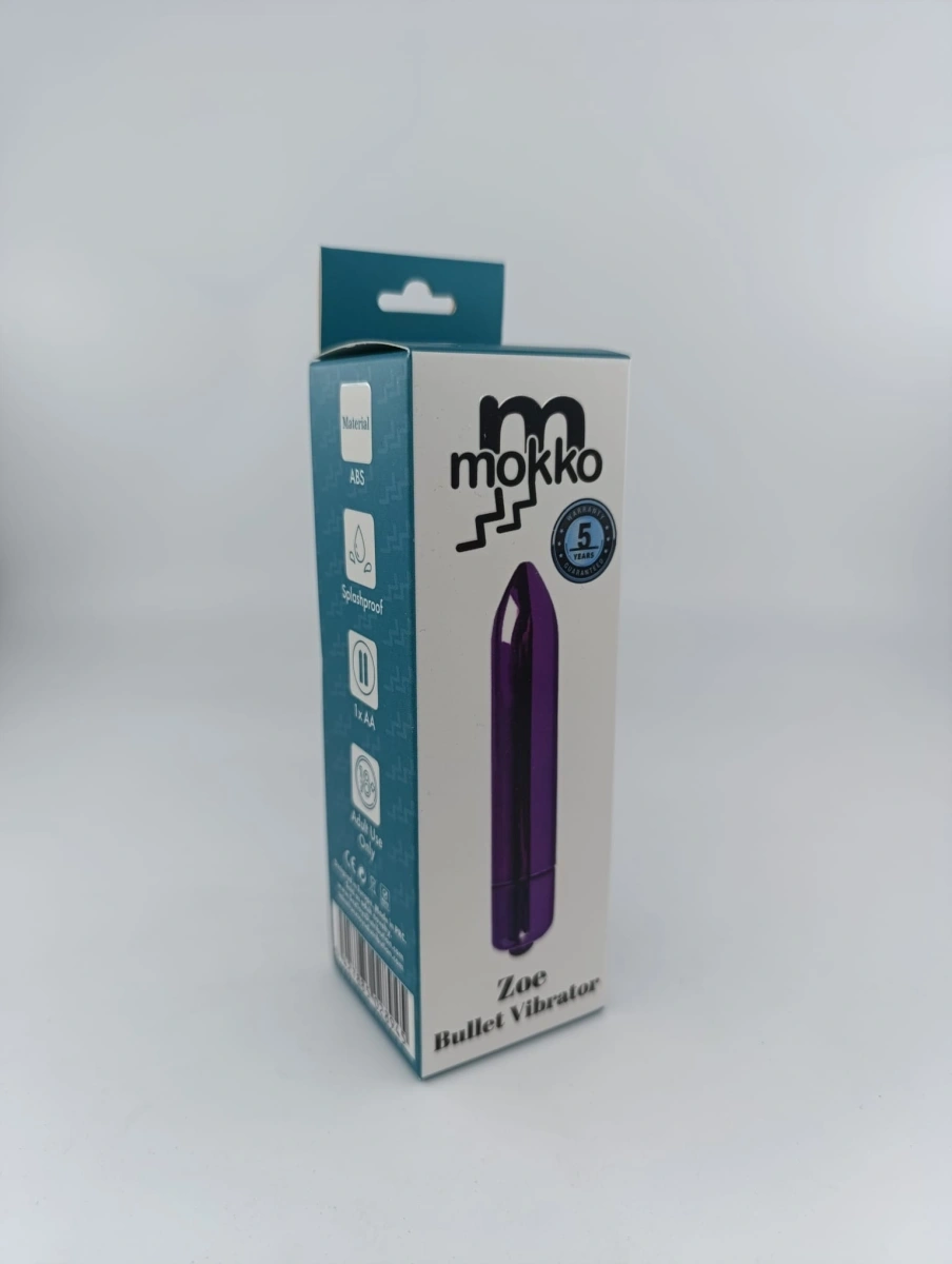 Vibrator Glont Zoe, 10 Moduri Vibratii, Mov Metalizat, 9 cm, Mokko Toys, Nr. 2, Erotic24.ro