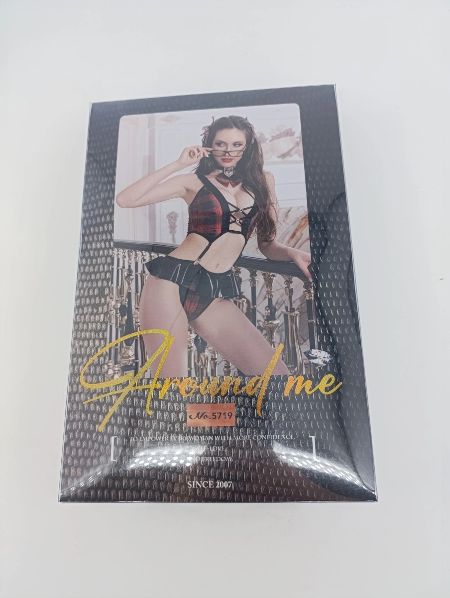 Costum 5 Piese School Crush, Negru/Rosu, S/M, #5, Erotic24.ro