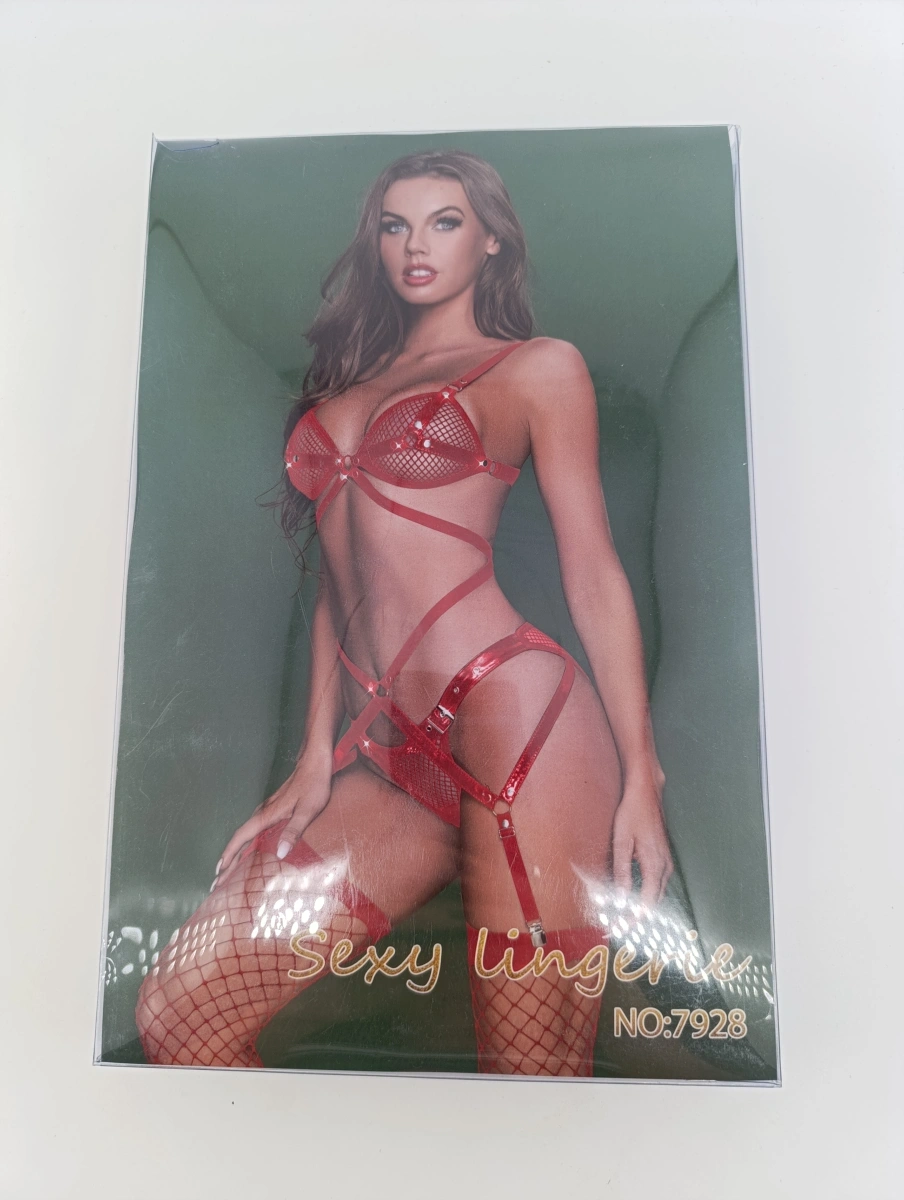 Set Lenjerie 3 Piese Red Desire, Rosu, S-M, Nr. 4, Erotic24.ro