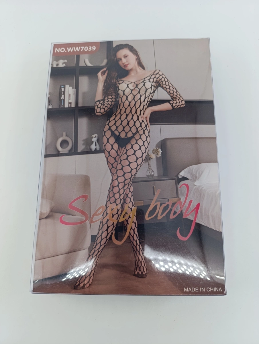 Bodystocking Crotchless Elastic Irenne, Negru, S-L, #6, Erotic24.ro