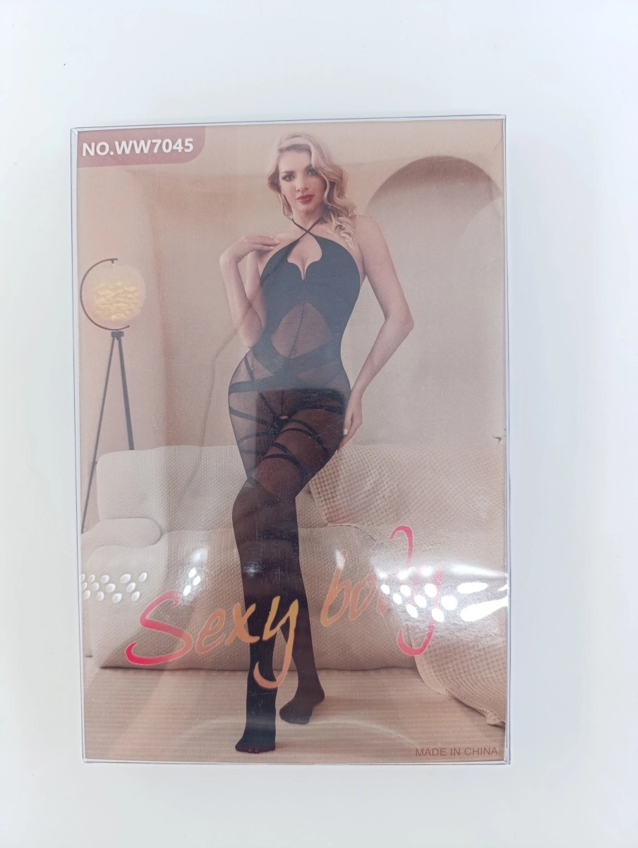 Catsuit Crotchless Elastic Kimberly, Negru, S-L, #6, Erotic24.ro