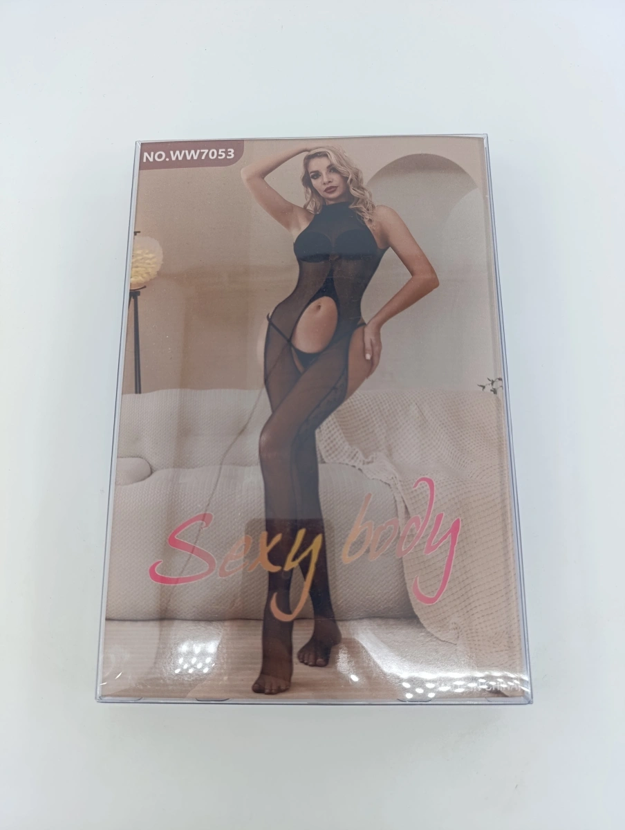 Bodystocking Crotchless Elastic Xposed, Negru, S-L, #6, Erotic24.ro