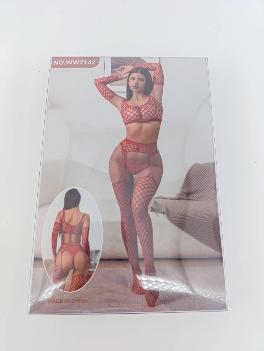 Set Lenjerie 3 Piese Anemona, Rosu, S-L, #6, Erotic24.ro