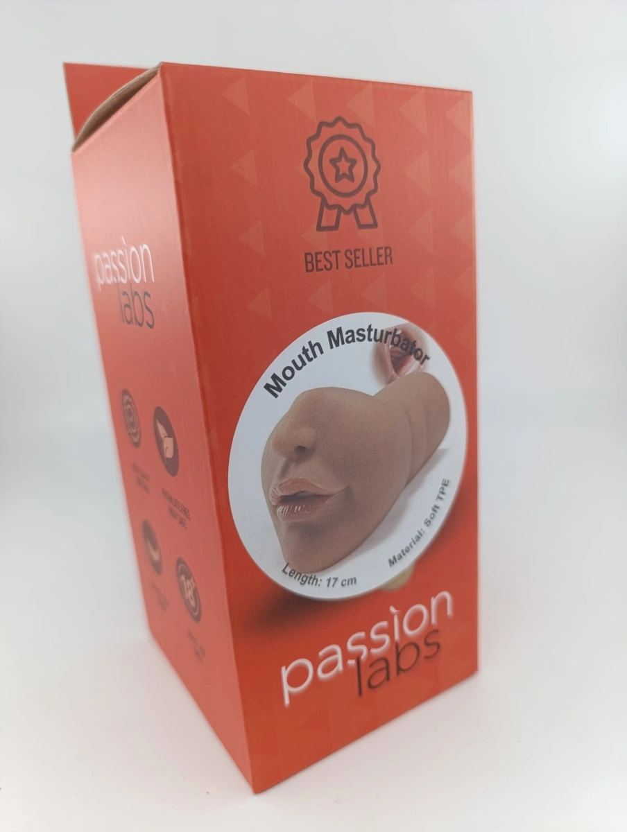 Masturbator No. 08 Gura, Material Realist TPE, Super Moale, Maro, 17 cm, Passion Labs, #3, Erotic24.ro