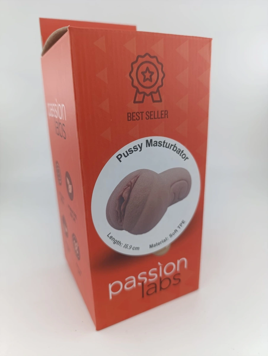 Masturbator 2 Capete Stimulatoare, Vagin, Anus, Gura, TPE, Super Moale, Maro, 16 cm, Passion Labs, #6, Erotic24.ro