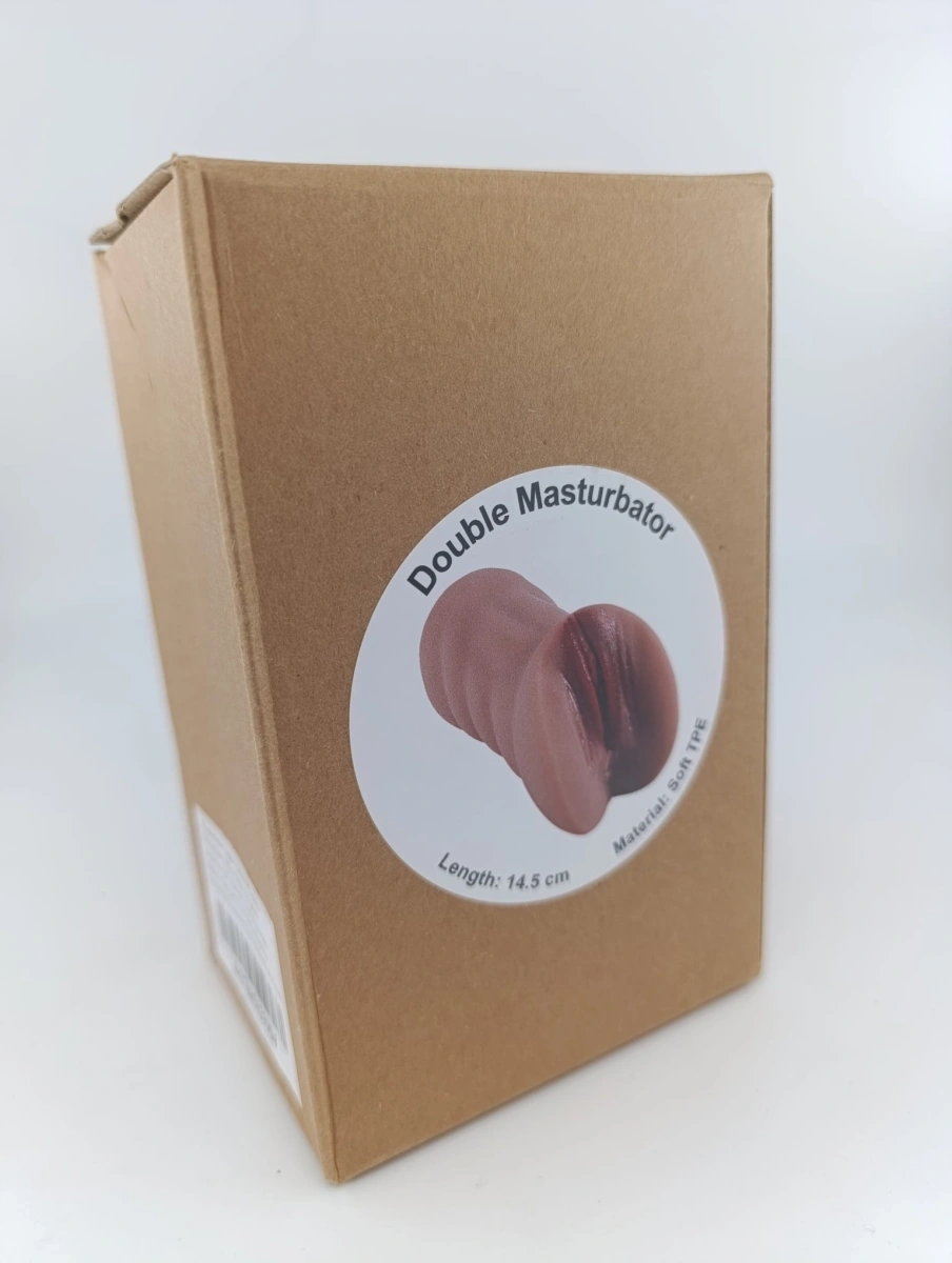 Masturbator No. 09 Vagin&Anus, Material Realist TPE, Super Moale, Maro, 14.5 cm, Nr. 2, Erotic24.ro