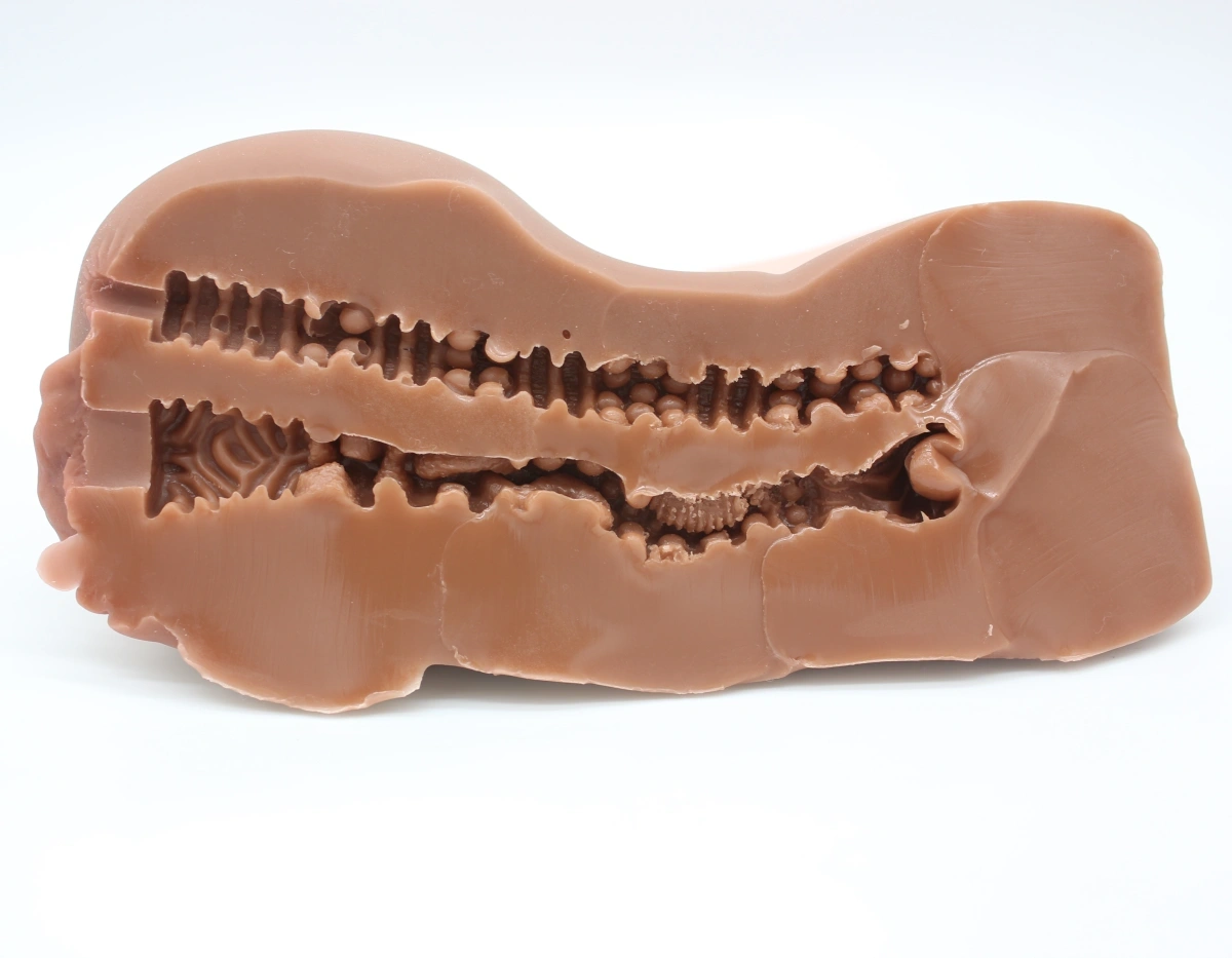 Masturbator No. 07 Vagin&Anus, Material Realist TPE, Super Moale, Maro, 17.2 cm, Passion Labs, Nr. 7, Erotic24.ro