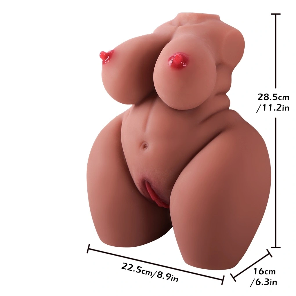 Masturbator Curvy Torso Vagin&Anus, Material Realist TPE, Super Moale, Maro, 28.5 cm, #10, Erotic24.ro