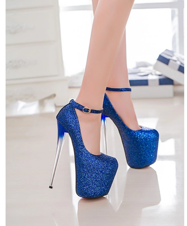 Pantofi Sexy Bluey cu Sclipici, Marime 43