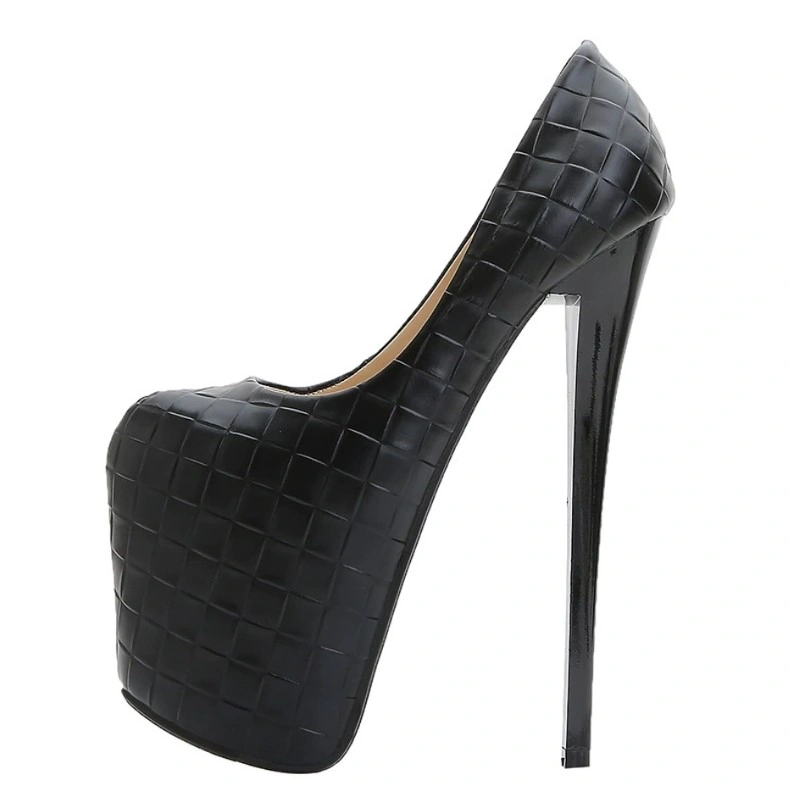 Pantofi Foarte Inalti Eleganti, Model Impletit, Negru, Marime 42, Nr. 2, Erotic24.ro