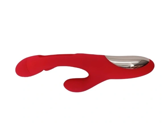 Vibrator Iepuras Rouge, 7 Moduri Vibratii, 7 Moduri Pulsatorii, Silicon, USB, Rosu, 24.2 cm, #3, Erotic24.ro