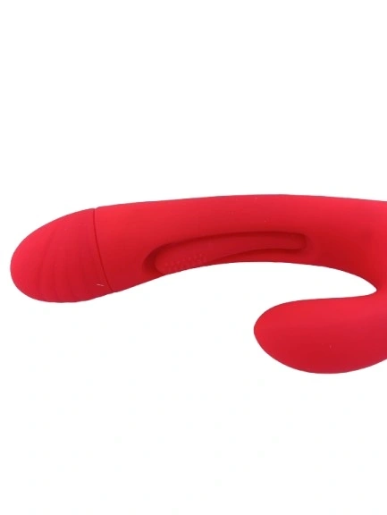 Vibrator Iepuras Rouge, 7 Moduri Vibratii, 7 Moduri Pulsatorii, Silicon, USB, Rosu, 24.2 cm, #4, Erotic24.ro